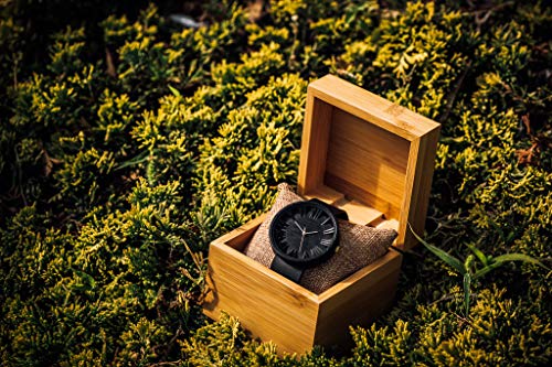 Ovi Watch - Negro Reloj de Madera Hombre - Simple y elegante para los que aprecian los productos naturales y hechos a mano
