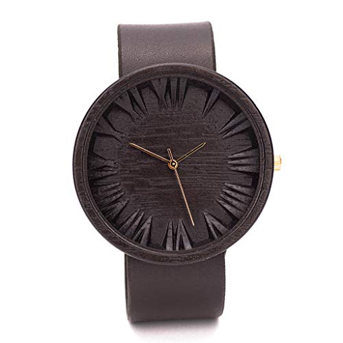 Ovi Watch - Negro Reloj de Madera Hombre - Simple y elegante para los que aprecian los productos naturales y hechos a mano