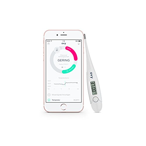Ovy - Termómetro basal para el Control de Ciclo con App incluida (iOS & Android) | Fertilidad, termómetro para quedar Embarazada o para la anticoncepción sin hormonas