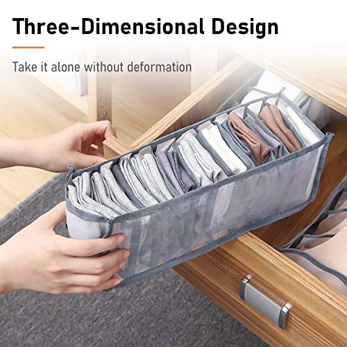 Owoda Cajas Organizadoras, Organizadores de Cajones, 3 Organizador de Ropa Interior Plegable Organizador de Armario Plegable Cajón, para Almacenar Calcetines, Bufandas, Sujetador