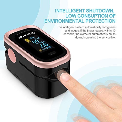 Oxímetro de Pulso, Pulsioximetro de Dedo Profesional con Pantalla OLED que Medición y Lectura Instantánea de SpO2, PR y PI Aplica para Adultos y Niños(Plata-Negro)