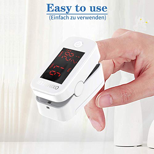 Oxímetro, pulsioxímetro de dedo, oximetro dedo, pulsioximetro de dedo profesional, saturador oxigeno profesional, medidor saturacion oxigeno con pantalla LED, con cordón