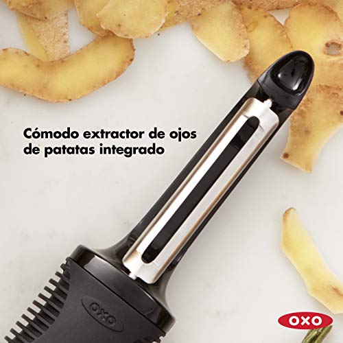 Oxo Good Grips Pelador Giratorio, Acero Inoxidable, Negro