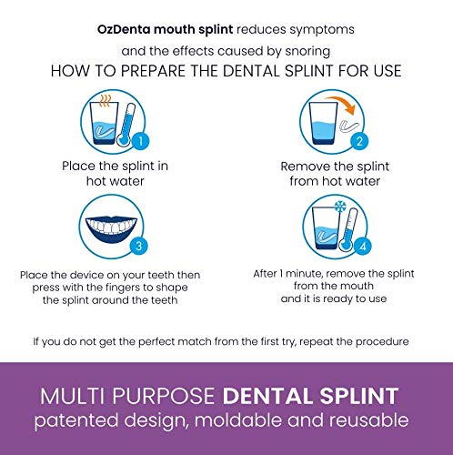 OzDenta Dispositivos Anti Ronquido Férula Dental Placa de Descarga Nocturna Protector Bucal para dormir nocturna, anti Bruxismo Rechinar los dientes y los Trastornos del ATM Dejar De Roncar