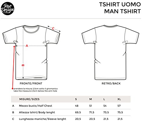 PACDESIGN Camiseta Hombre Drawing Tattoo Mare Acqua Sole Holiday Sea Sun Ruvid Sr0014a, L, Royal