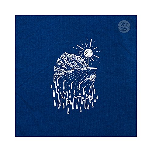 PACDESIGN Camiseta Hombre Drawing Tattoo Mare Acqua Sole Holiday Sea Sun Ruvid Sr0014a, L, Royal