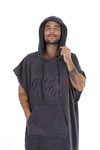 Pacifique Sud - Poncho Surf Good Vibes- 100% Algodón (Largo)