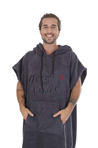 Pacifique Sud - Poncho Surf Good Vibes- 100% Algodón (Largo)