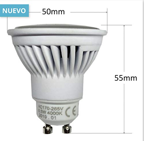 Pack 10x GU10 LED 8,5w Potentisima. Color Blanco Cálido (3000K). 970 Lumenes. Angulo de 120 grados. A++
