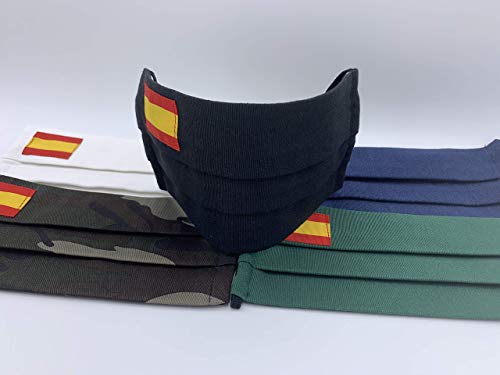 Pack 2 unidades de algodon color negro con bandera de España