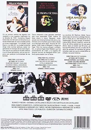 Pack 3 DVDs Bette Davis Mujer Marcada + Su Propia Victima + Vieja Amistad