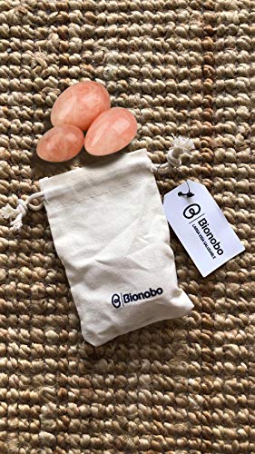 Pack 3 Huevos Yoni de Cuarzo Rosa | YONI EGGS | S - M - L | Completo | Ayuda a intensificar Orgasmos, Lubricación Natural Vaginal, Ejercita Suelo Pélvico y Vagina, Reduce Cólicos Menstruales |