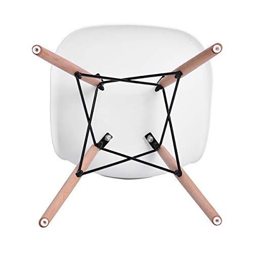 Pack 4/6 sillas de Comedor Silla diseño nórdico Retro Estilo (Blanco-4)