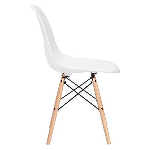 Pack 4/6 sillas de Comedor Silla diseño nórdico Retro Estilo (Blanco-4)