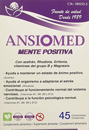 Pack Ansiomed MENTE POSITIVA 2x45 (90) CÁPS de Bioserum - Combate la ansiedad y poténcia un estado de ánimo óptimo de forma natural. Tratamiento para 45 días.