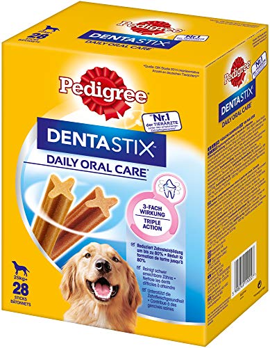 Pack de 28 Dentastix de uso diario para la limpieza dental de perros grandes (Pack de 4)