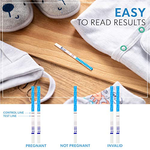 Pack de 50 Test de Embarazo HCG Sweety Fox - Test Embarazo deteccion Temprana con tiras reactivas orina de Embarazo - Resultados Rápidos y Fiables -25mlU/ml