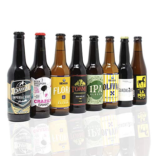 Pack de cerveza artesana. 16 Cervezas Artesanas de las mejores marcas. El mejor regalo. Incluye Río Azul Flora, medalla de Bronce en Barcelona Beer Challenge 2020 categoría SPECIALTY IPA BELGIAN IPA