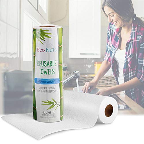 Pack of 25 100 Organic Bamboo Dish Cloths Eco Friendly Super Absorbent Thick Cleaning Kitchen Tea Towels (28x30cm) (Assorted, Pack of 25)