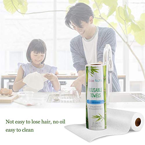 Pack of 25 100 Organic Bamboo Dish Cloths Eco Friendly Super Absorbent Thick Cleaning Kitchen Tea Towels (28x30cm) (Assorted, Pack of 25)