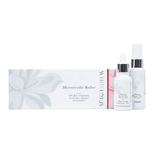 Pack Para Eliminar Cicatrices de la Piel- Derma Roller sin tóxicos, Limpiador Dermaroller y Sérum Orgánico Para Quitar Cicatrices Cesárea Varicela y Marcas de Acné de la Cara, hipoalergénico