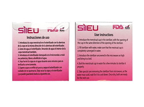 Pack Sileu Travel: Copa menstrual Rose - Modelo de iniciación - Talla L, Transparente, Flexibilidad Standard + Estuche de Flor Rosa + Esterilizador Plegable, Rosa