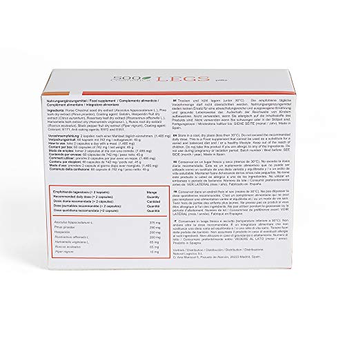 Packs 500Cosmetics Legs: Pastillas + Crema naturales para Prevenir y Aliviar las Varices - Mejora la Circulación Sanguínea y Reduce el Hinchazón