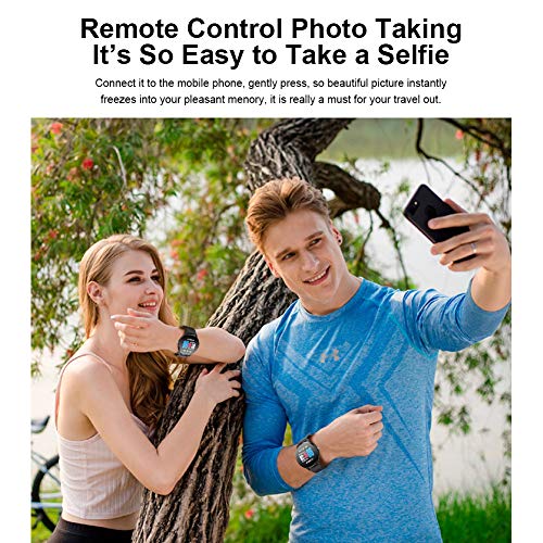 Padgene Pulsera Actividad Reloj Inteligente SmartWatch Deportivo IP67 Bluetooth con Pulsómetro Monitor de Sueño, Música, Cámara Remota, Notificación de Llamada Mensaje para Android e iOS (Negro)