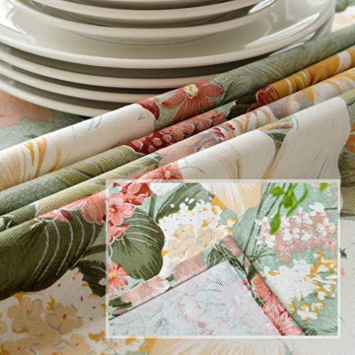 Pahajim Elegante Diseño de Estampado Floral Mantel Antimanchas Rectangular Impermeable Inicio Cocina Cena Picnic Mantel Decoración(Rectangular/Oval,140x220cm)