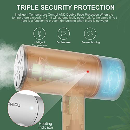 PAIPU Plancha Vertical Vapor Plancha Vapor Viaje 1200W, Depósito de 200mL, 20s Calentando Rápidamente, Plancha Vertical para Hogar y Viaje, La última Tecnología En 2020