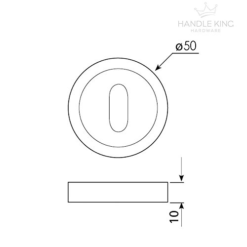Paire de rosaces pour serrure en chrome, Finition duo chromée