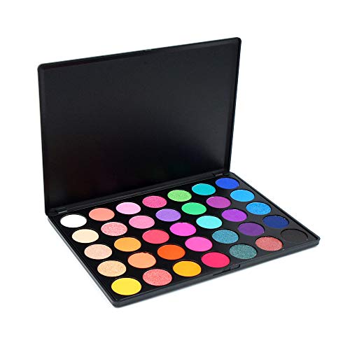 Paleta de sombra de ojos, 35 paletas de maquillaje de sombra de ojos de colores brillantes mate brillo - Set de cosméticos de sombra de ojos de larga duración y pigmento sedoso en polvo (35E)