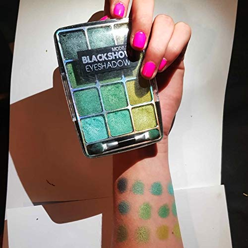 Paleta de sombra de ojos, colores verdes