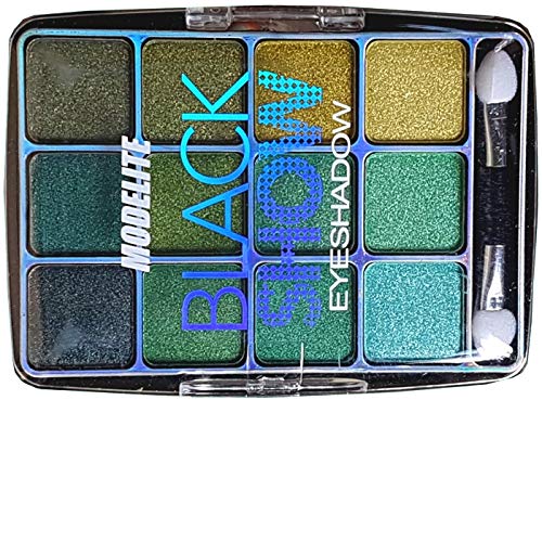 Paleta de sombra de ojos, colores verdes