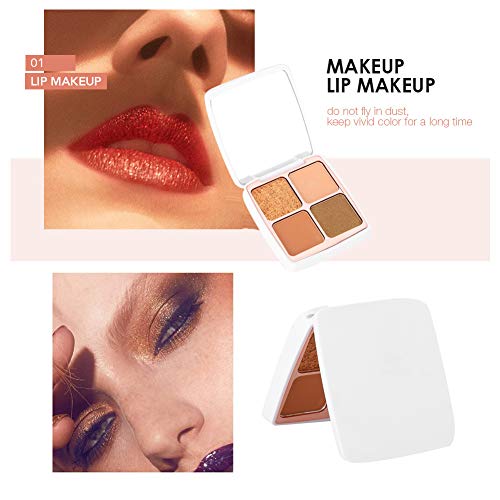 Paleta de sombras de ojos de 4 colores, sombra de ojos mate Sombra de ojos nacarada de larga duración Herramienta cosmética para ojos pigmentados Herramientas de maquillaje de ojos para Salom Home