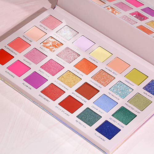 Paleta de sombras de ojos de maquillaje Pudaier, Incluye 28 colores, paleta de sombras de ojos de cosméticos profesionales neutrales a prueba de agua de alta pigmentación