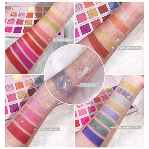 Paleta de sombras de ojos de maquillaje Pudaier, Incluye 28 colores, paleta de sombras de ojos de cosméticos profesionales neutrales a prueba de agua de alta pigmentación