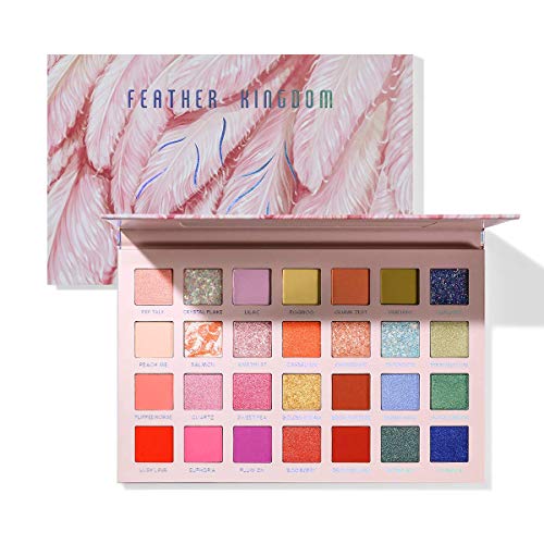 Paleta de sombras de ojos de maquillaje Pudaier, Incluye 28 colores, paleta de sombras de ojos de cosméticos profesionales neutrales a prueba de agua de alta pigmentación