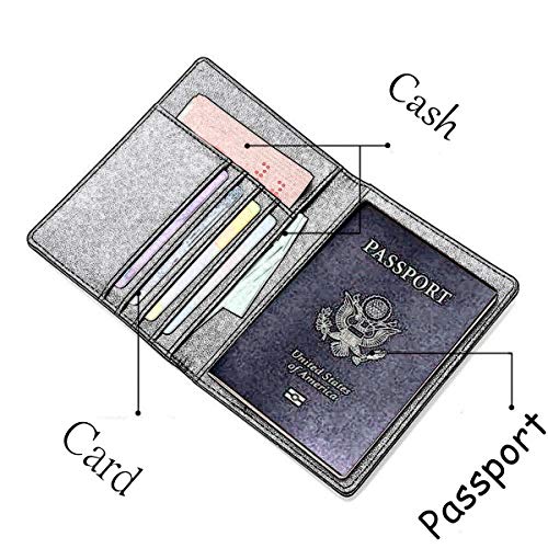 PALMFOX Funda de Cuero para Billetera, Pasaporte, Cubierta de Bloqueo RFID, Funda de Tarjeta de Cuero, Funda de Organizador de Documentos de Viaje, incluidos 7 Colores.
