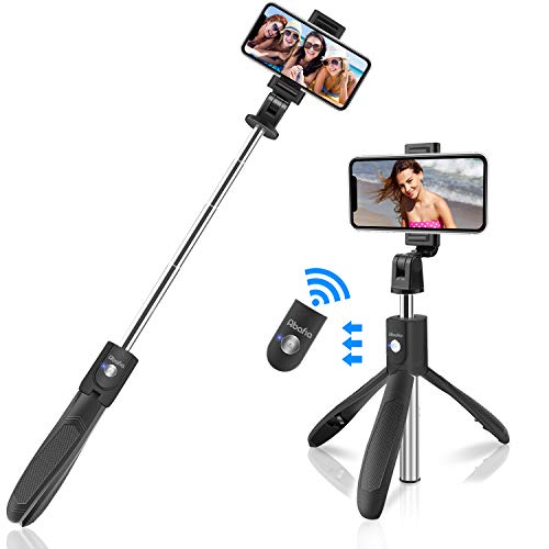 Palo Selfie Trípode, Abafia 3 en 1 Selfie Stick Bluetooth Extensible Rotación de 360 ° con Control Remoto para iPhone 11/11 Pro/X/ Samsung Galaxy 10/S11/Huawei P30 Pro, Otros Android e iOS (4.5-6.5'')