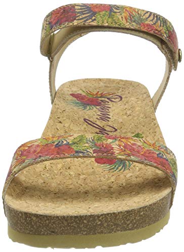 Panama Jack Capri Cork, Sandalia con Pulsera para Mujer, Rojo (Rojo B1), 37 EU