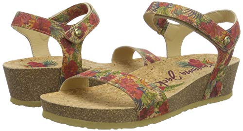 Panama Jack Capri Cork, Sandalia con Pulsera para Mujer, Rojo (Rojo B1), 37 EU