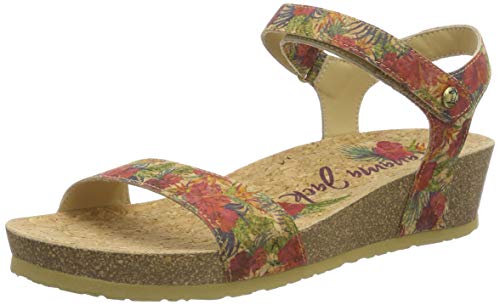 Panama Jack Capri Cork, Sandalia con Pulsera para Mujer, Rojo (Rojo B1), 37 EU