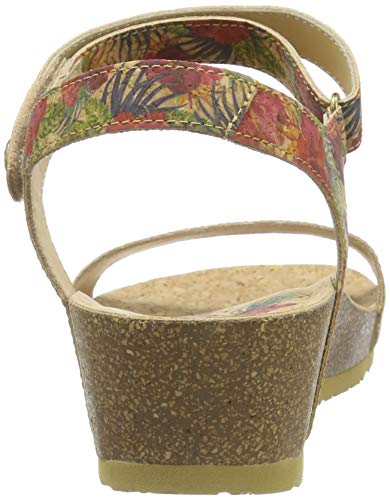 Panama Jack Capri Cork, Sandalia con Pulsera para Mujer, Rojo (Rojo B1), 37 EU