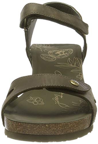 Panama Jack Julia Basics, Sandalia con Pulsera para Mujer, Verde (Kaki B9), 38 EU