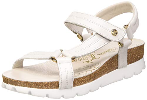 Panama Jack Sandra Nacar, Sandalias Planas para Mujer, Blanco, 37 EU