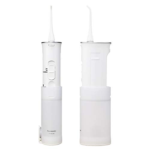 Panasonic EW-DJ40-W503 Irrigador Bucal Eléctrico Portátil de Viaje y Plegable (2 Modos, Recargable, Inalámbrico, Óptimo para Aparatos Dentales, 1500 Impulsos/Min, Ligero)- Color Plata/Blanco