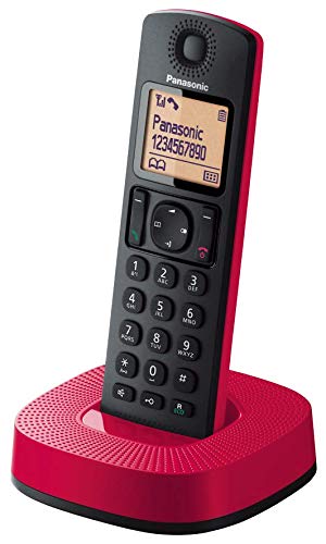 Panasonic KX-TGC310 - Teléfono Fijo Inalámbrico (LCD, Identificador De Llamadas, 16H Uso Continuo, Localizador, Agenda De 50 números, Bloqueo Llamada, Modo ECO, Reducción Ruido), Color Rojo