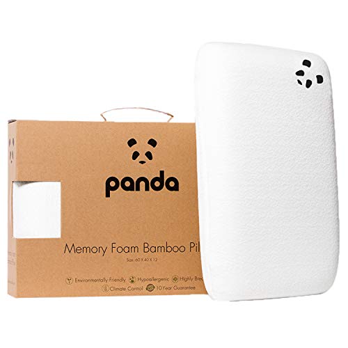 Panda Almohada viscoelastica Memoria Inteligente Hecha de Bambú (Memory Foam), Anti-alérgica, antibacteriana, Anti-insomnica, 10 años de Garantia.