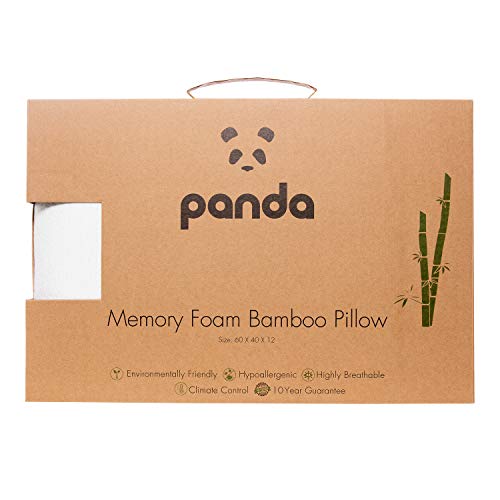 Panda Almohada viscoelastica Memoria Inteligente Hecha de Bambú (Memory Foam), Anti-alérgica, antibacteriana, Anti-insomnica, 10 años de Garantia.